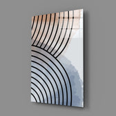Line-art-minimalist panel bringing serene gravity to a contemporary bathroom