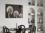 Dandelions panel adding editorial calm to a hallway