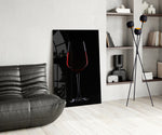 Wine panel adding editorial elegance to a bar