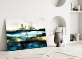 Sea of a Dream close-up showing cobalt waters with golden-pour ribbons under pearl sky