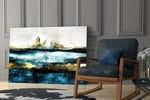 Sea of a Dream glass print enhancing a living room with cinematic warmth