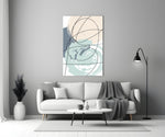 Chaotic close-up showing cream sage and slate circles with black-line scribbles