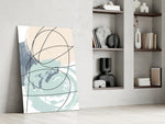 Chaotic glass print enhancing a living room with cinematic warmth
