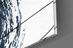 Chaotic artwork anchoring a wall with bold minimalist palette