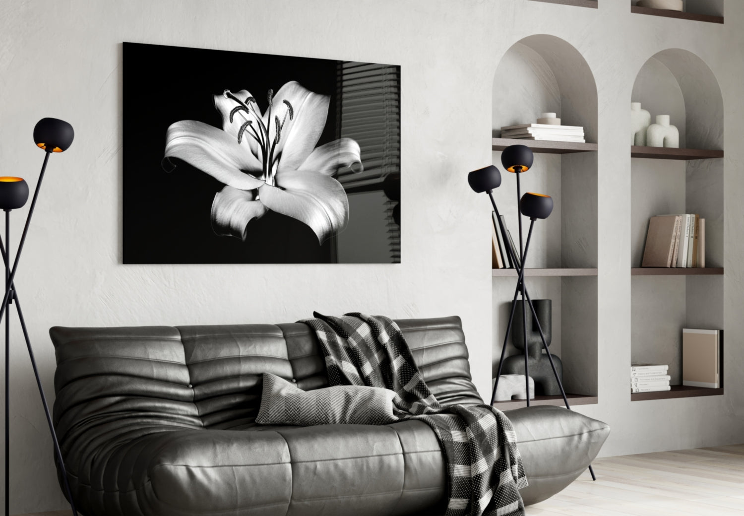 Lilies Glass Wall Art.