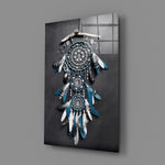 Bohemian-portrait panel bringing dreamy gravity to a contemporary bedroom