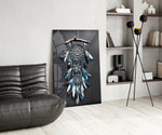 Dreamcatcher panel adding editorial calm to a hallway