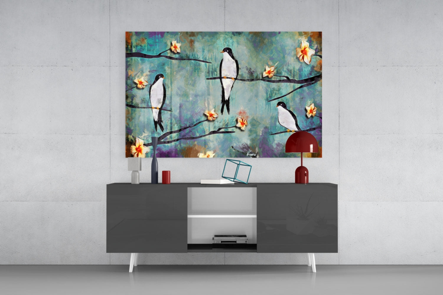 Birds of a Dream Glass Wall Art.
