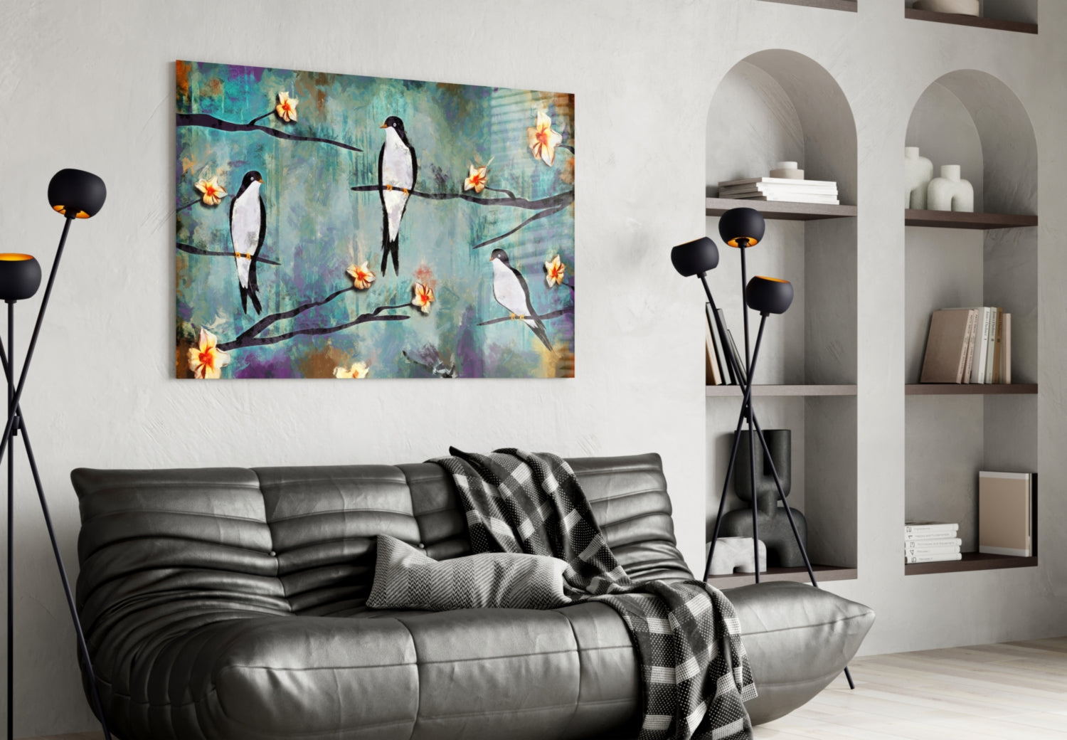 Birds of a Dream Glass Wall Art.