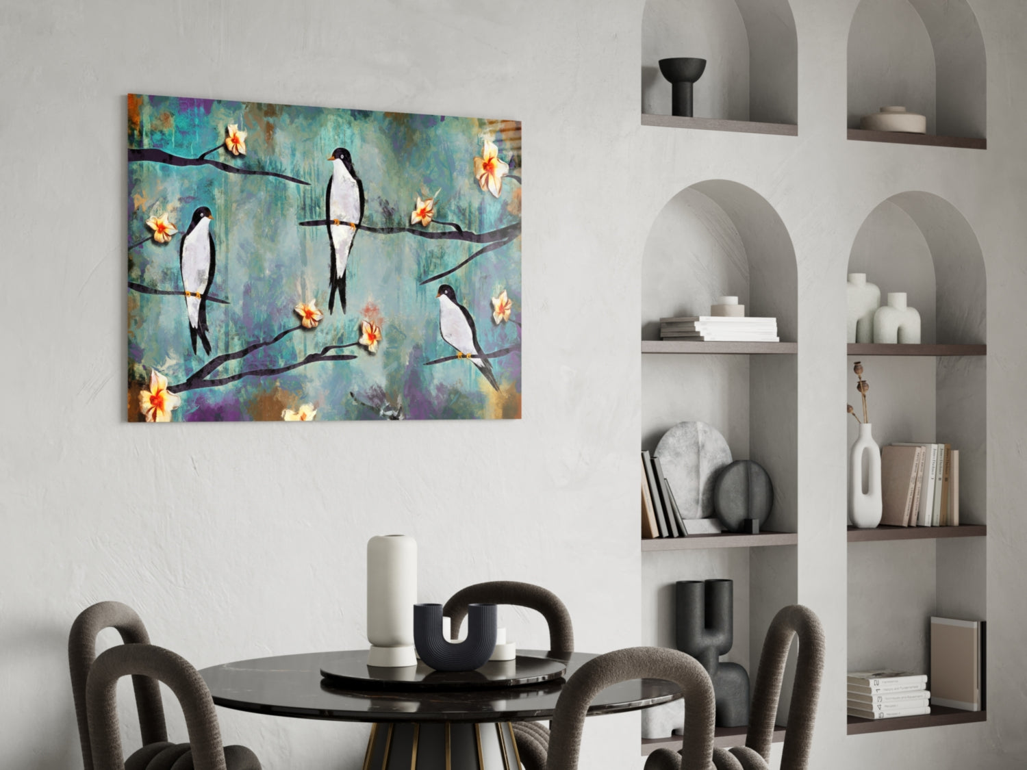 Birds of a Dream Glass Wall Art.