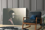 Liar glass print enhancing a living room with cinematic gravity