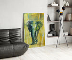 Elephant panel adding editorial calm to an office