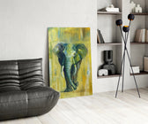 Elephant panel adding editorial calm to an office