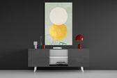 Sun and Moon panel catching window light to reveal its serene calm