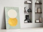 Sun and Moon glass print enhancing a hallway with cinematic warmth