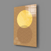 Japandi-collage panel bringing luxe warmth to a contemporary bedroom