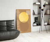 Shadow of the Sun panel adding editorial calm to a dining room