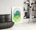 Abstract Circles panel adding editorial calm to a hallway