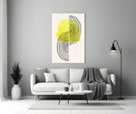 Abstract Sun close-up showing lemon sun behind looping black contour lines