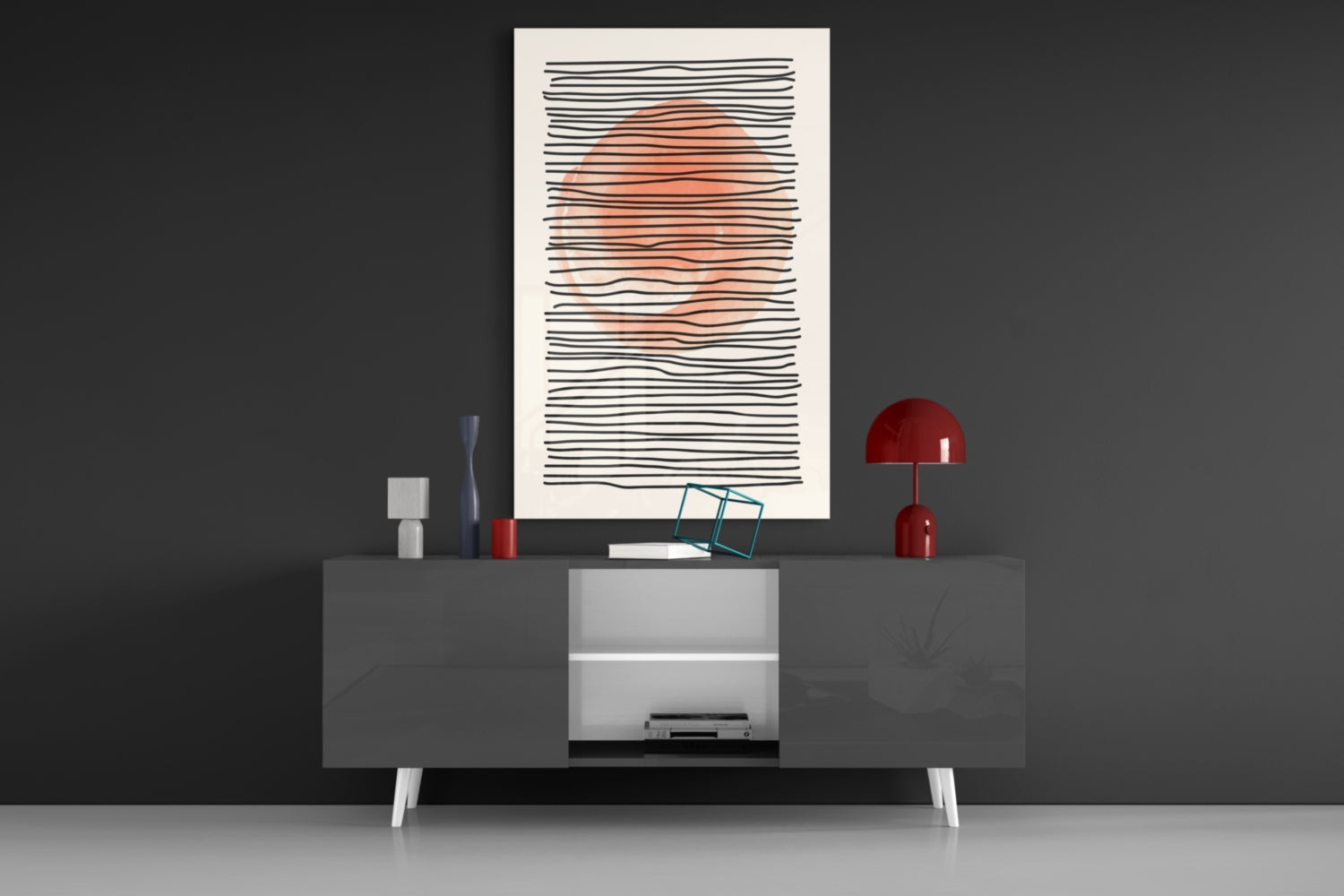 Abstract Sunset Glass Wall Art.