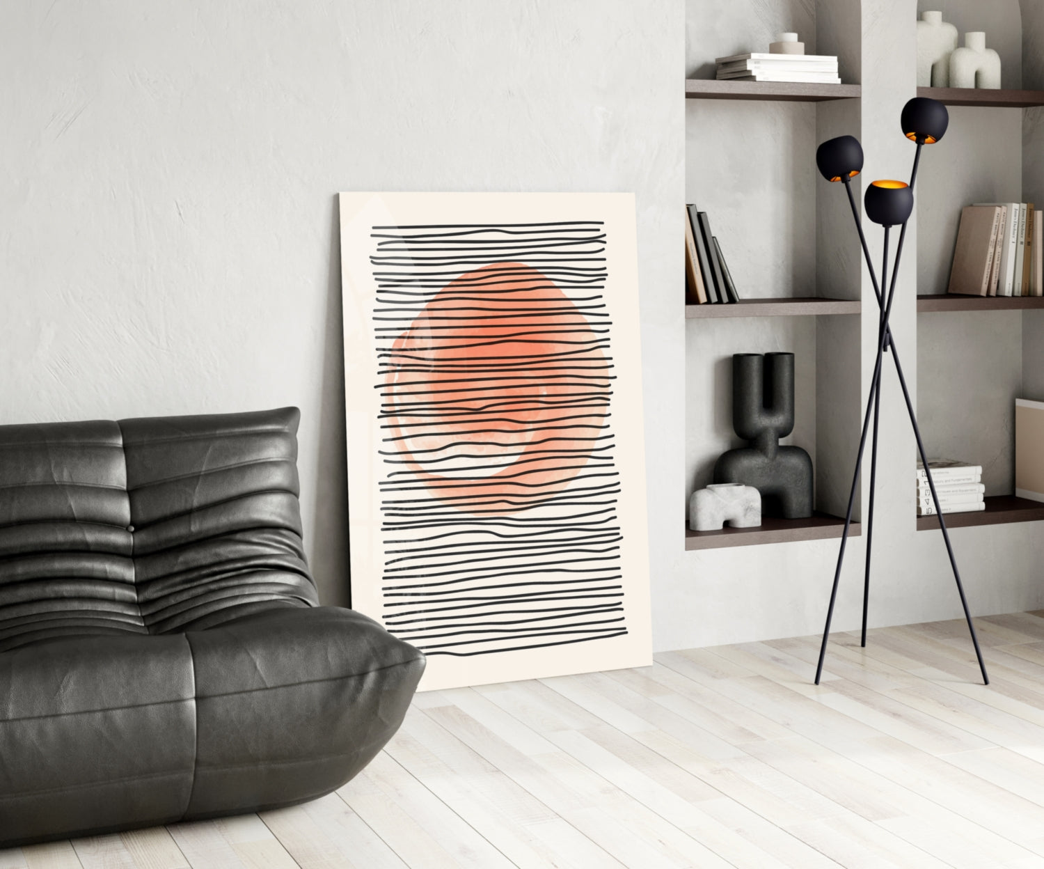 Abstract Sunset Glass Wall Art.