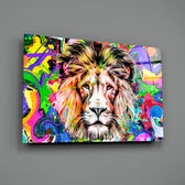 Pop-graffiti panel bringing electric drama to a contemporary gaming lounge