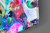 Lion in Colors artwork anchoring a wall with bold vibrant palette