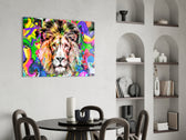 Lion in Colors panel adding editorial drama to a man cave