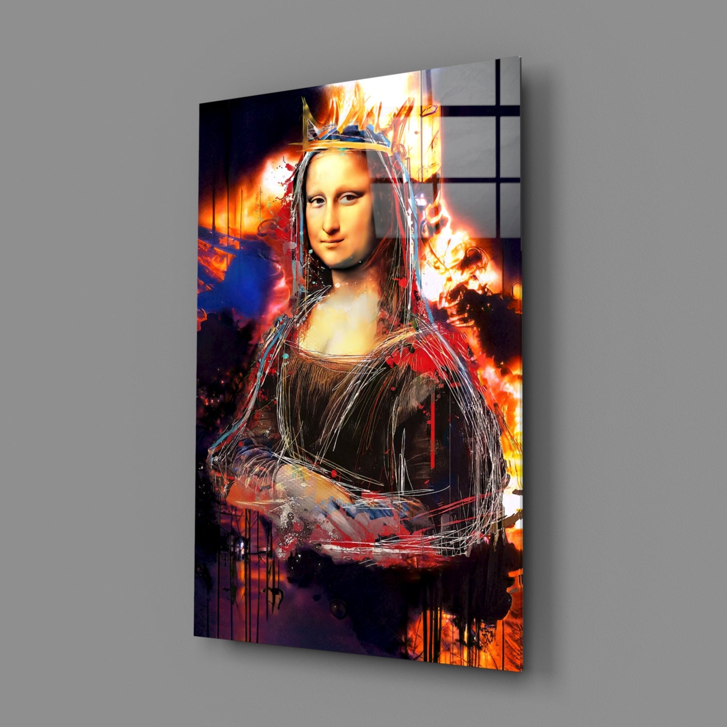 Queen Mona Lisa Glass Wall Art.