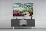 Footpath to Mountains panel catching window light to reveal its mountain serenity