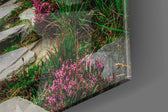 Footpath to Mountains artwork anchoring a wall with cool naturalist palette