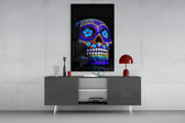Sugar Skull panel catching ambient light to reveal its electric vibrance