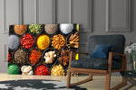Spices glass print enhancing a breakfast nook with cinematic warmth