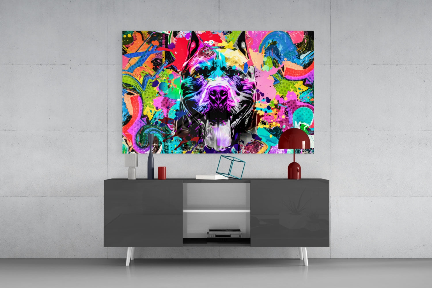 Pitbull Glass Wall Art.