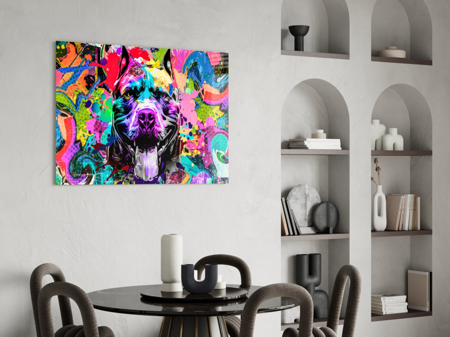 Pitbull Glass Wall Art.