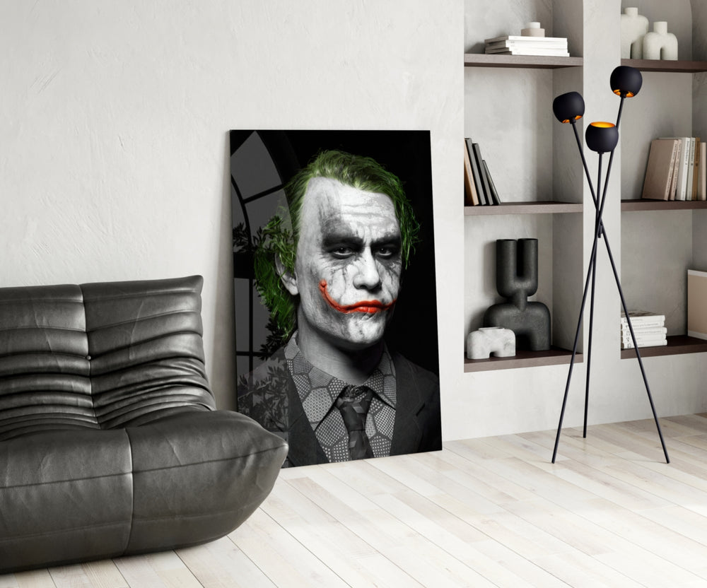 Joker panel adding editorial drama to a media room