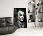 Joker panel adding editorial drama to a media room