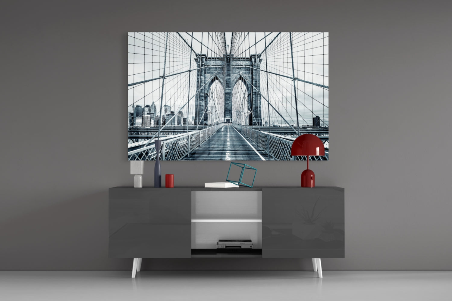 Brooklyn Bridge Glass Wall Art.