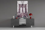 Brooklyn Bridge panel catching ambient light to reveal its dreamy serenity