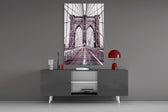 Brooklyn Bridge panel catching ambient light to reveal its dreamy serenity