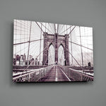Architecture-photography panel bringing vintage warmth to a contemporary living room