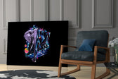 Diamond Elephant glass print enhancing a teen lounge with cinematic mood