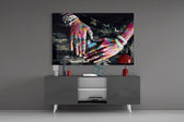 Hands of Nature panel catching window light to reveal its earthy vibrance