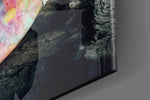 Hands of Nature artwork anchoring a wall with warm boho palette