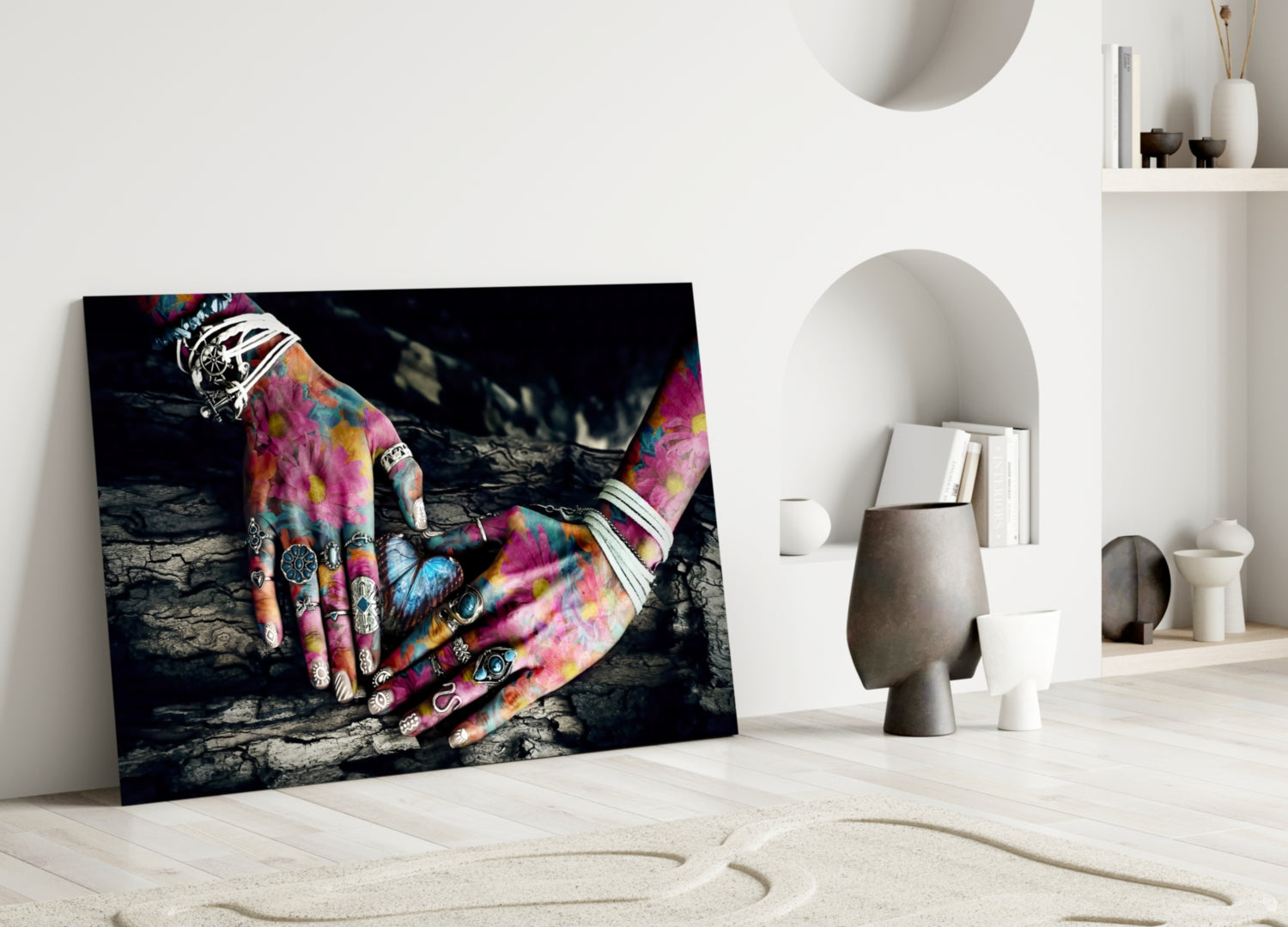 Hands of Nature Glass Wall Art.