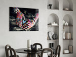 Hands of Nature panel adding editorial drama to a living room