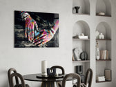 Hands of Nature panel adding editorial drama to a living room