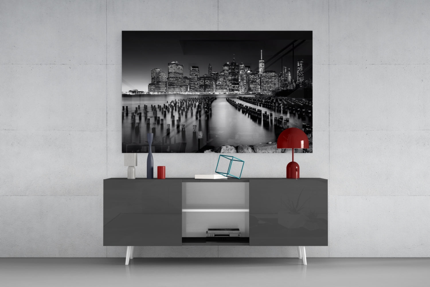 City Night Glass Wall Art.