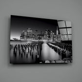 Cityscape-monochrome panel bringing urban grandeur to a contemporary living room