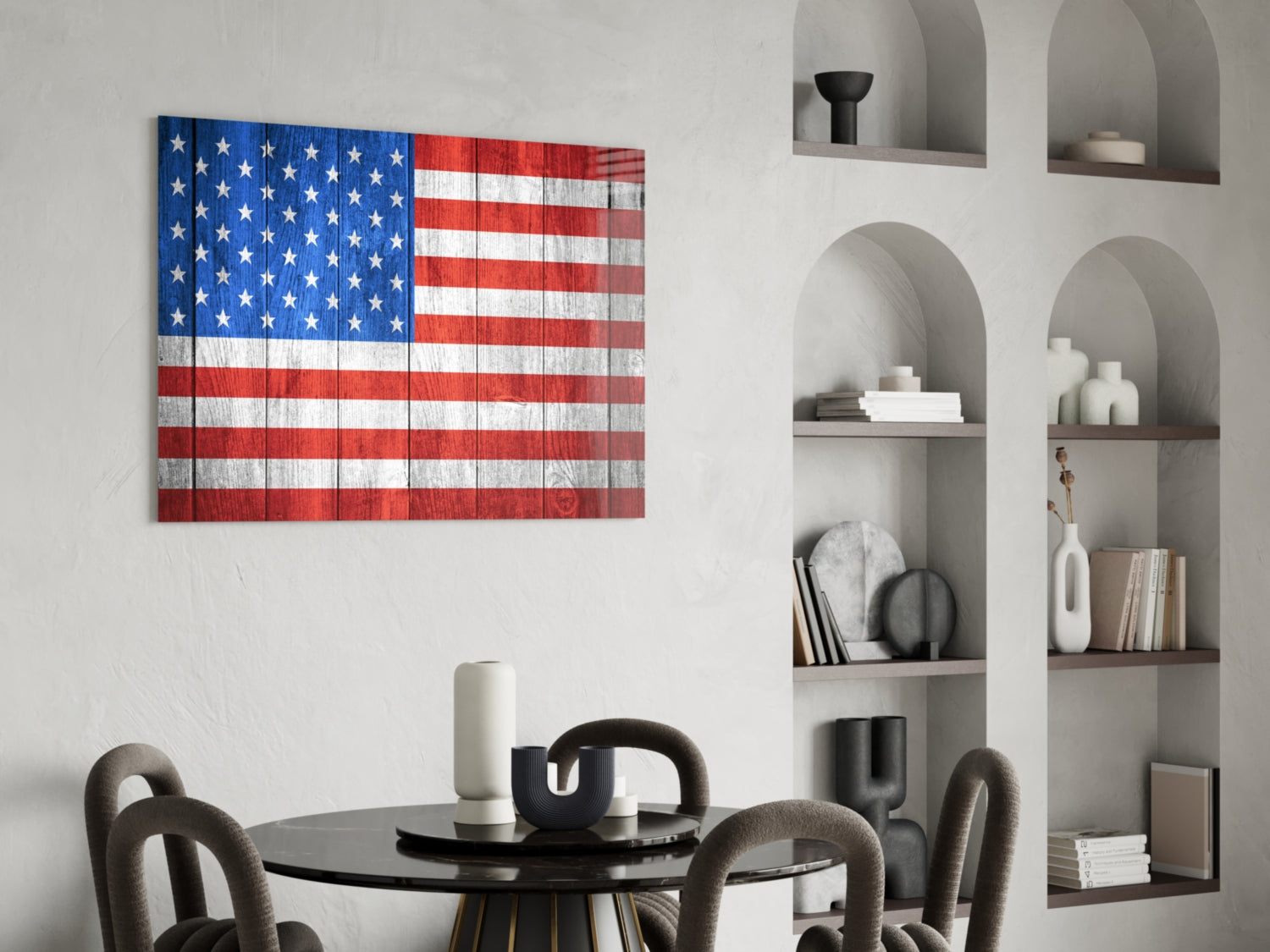 Flag of the United States Glass Wall Art.